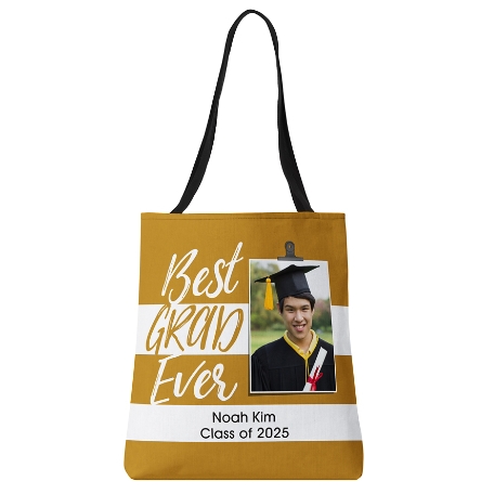 Best Grad Ever Photo Tote Bag - Gold