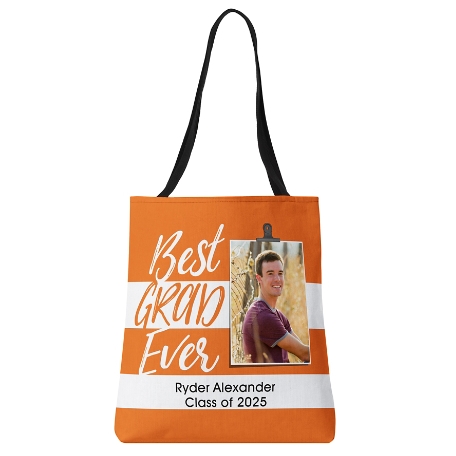 Best Grad Ever Photo Tote Bag - Orange