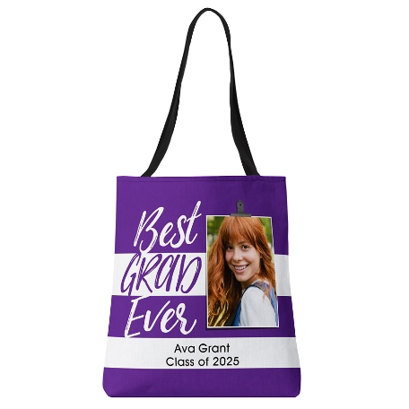 Best Grad Ever Photo Tote Bag - Purple