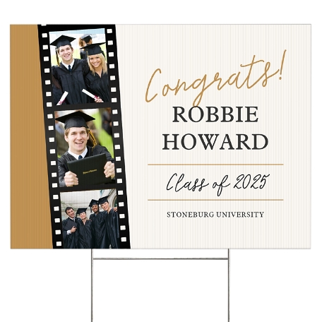 Graduation Memory Photo Reel 2 Sided Yard Sign