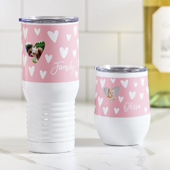 Fluttering Hearts Photo Tumbler
