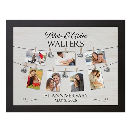 We Belong Together Anniversary Photo Canvas - 18X24 - Framed - Lace Hearts