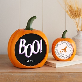 Light-Up Halloween Pumpkin Set