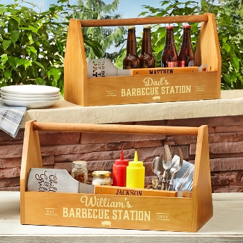 Barbecue Station Wood BBQ Caddy