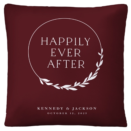 Happily Ever After Throw Pillow - Burgundy