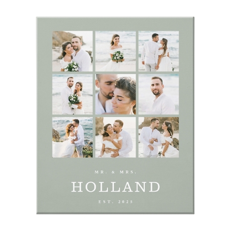 Infinite Love Photo Collage Canvas - 16x20 Unframed - Green
