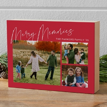 Merry Memories Photo Wood Block