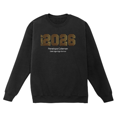 Illuminated Year Graduation Sweatshirt - Crewneck- Black - XXLarge