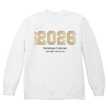 Illuminated Year Graduation Sweatshirt - Crewneck- White - Medium