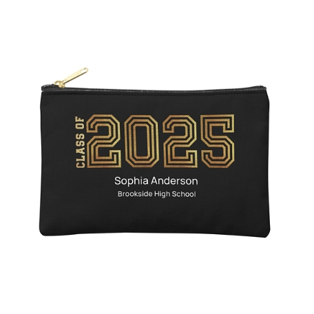 Illuminated Year Graduation Zipper Pouch - Small - Black