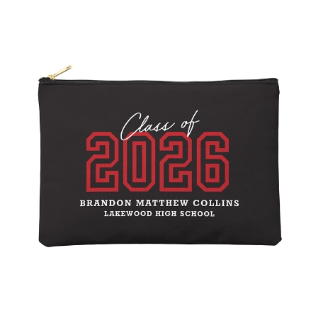 Loud and Proud Graduation Year Zipper Pouch - Large - Red