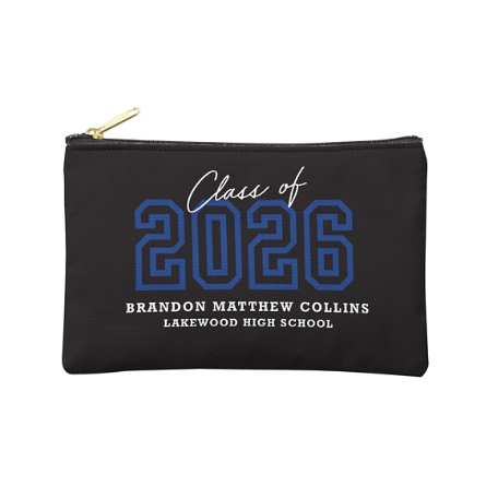 Loud and Proud Graduation Year  Zipper Pouch -Small - Blue