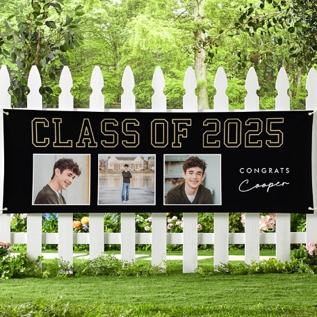 Golden Trio Graduation Photo Banner