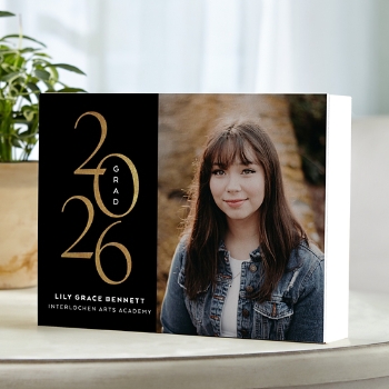 Shining Year Graduation Photo Wood Block