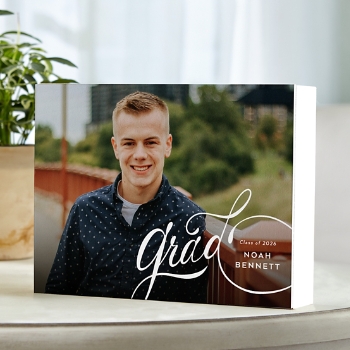 Top of the Class Graduation Photo Wood Block