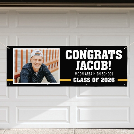 Varsity Stripe Graduation Photo Banner
