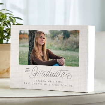 Written With Love Graduation Photo Wood Block