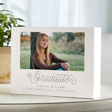 Written With Love Graduation Photo Wood Block
