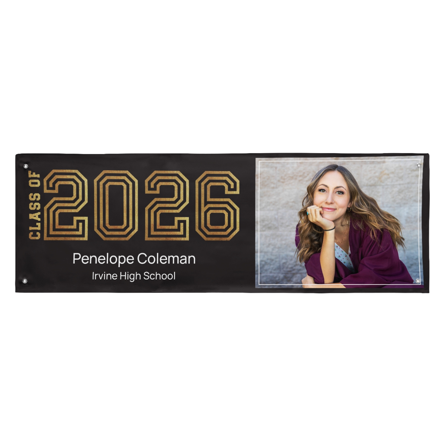Illuminated Year Graduation Photo Banner - 6ft - Black at Gifts.com