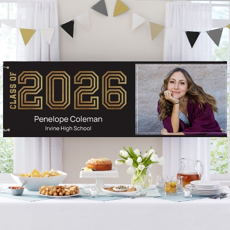 Illuminated Year Graduation Photo Banner