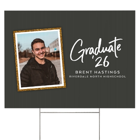 Sign of Success Graduation Photo Yard Sign - 2 sided
