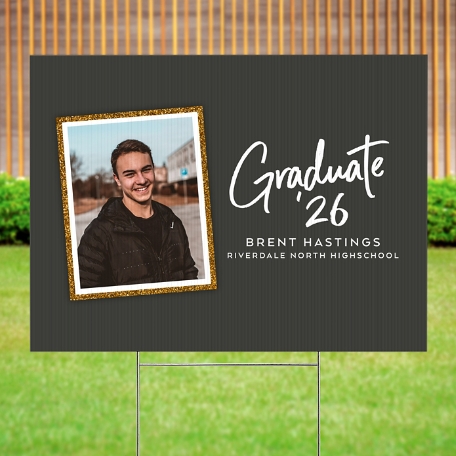 Sign of Success Graduation Photo Yard Sign