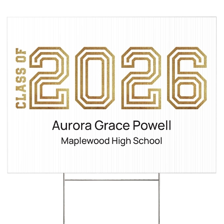 Illuminated Year Graduation Yard Sign - 2 sided - White
