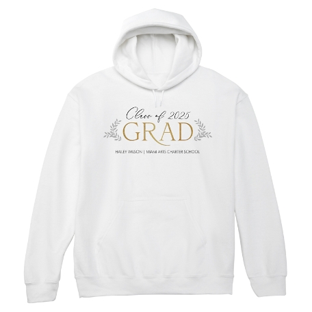 Branch Out Graduate Sweatshirt - Hooded - White - Small