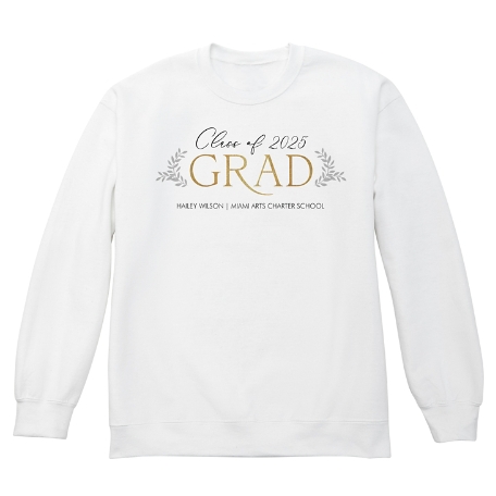 Branch Out Graduate Sweatshirt - Crewneck - White - Small