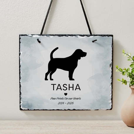 Pet Silhouette Memorial Plaque Slate Sign