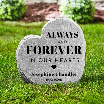 Always and Forever Sympathy Heart Standing Garden Stone