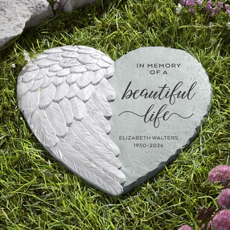 Beautiful Life Heart Wing Garden Stone