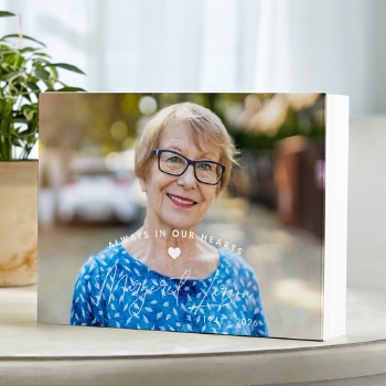 Always In Our Hearts Sympathy Photo Wood Block