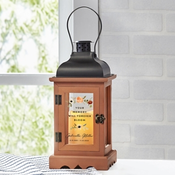 Blooms With Love Memorial Wood Lantern