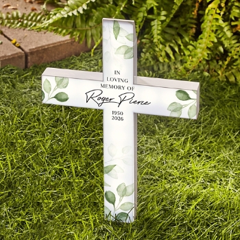Evergreen Memorial Solar LED Cross