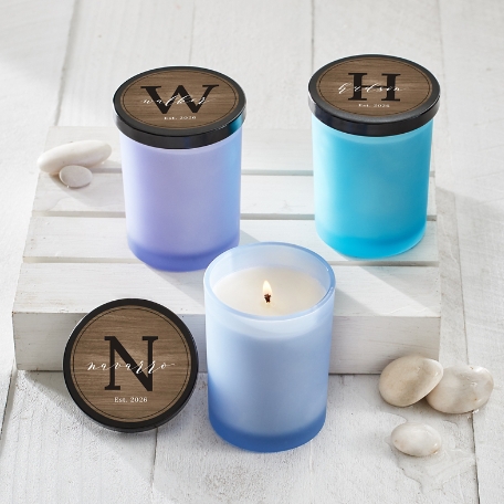Name and Initial Glass Candle