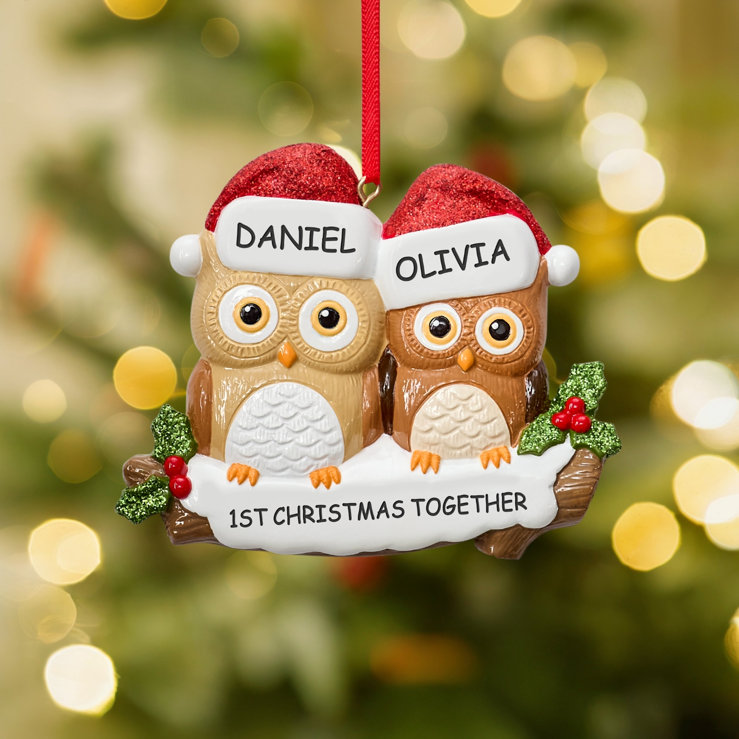 Owl Family Couple Ornament