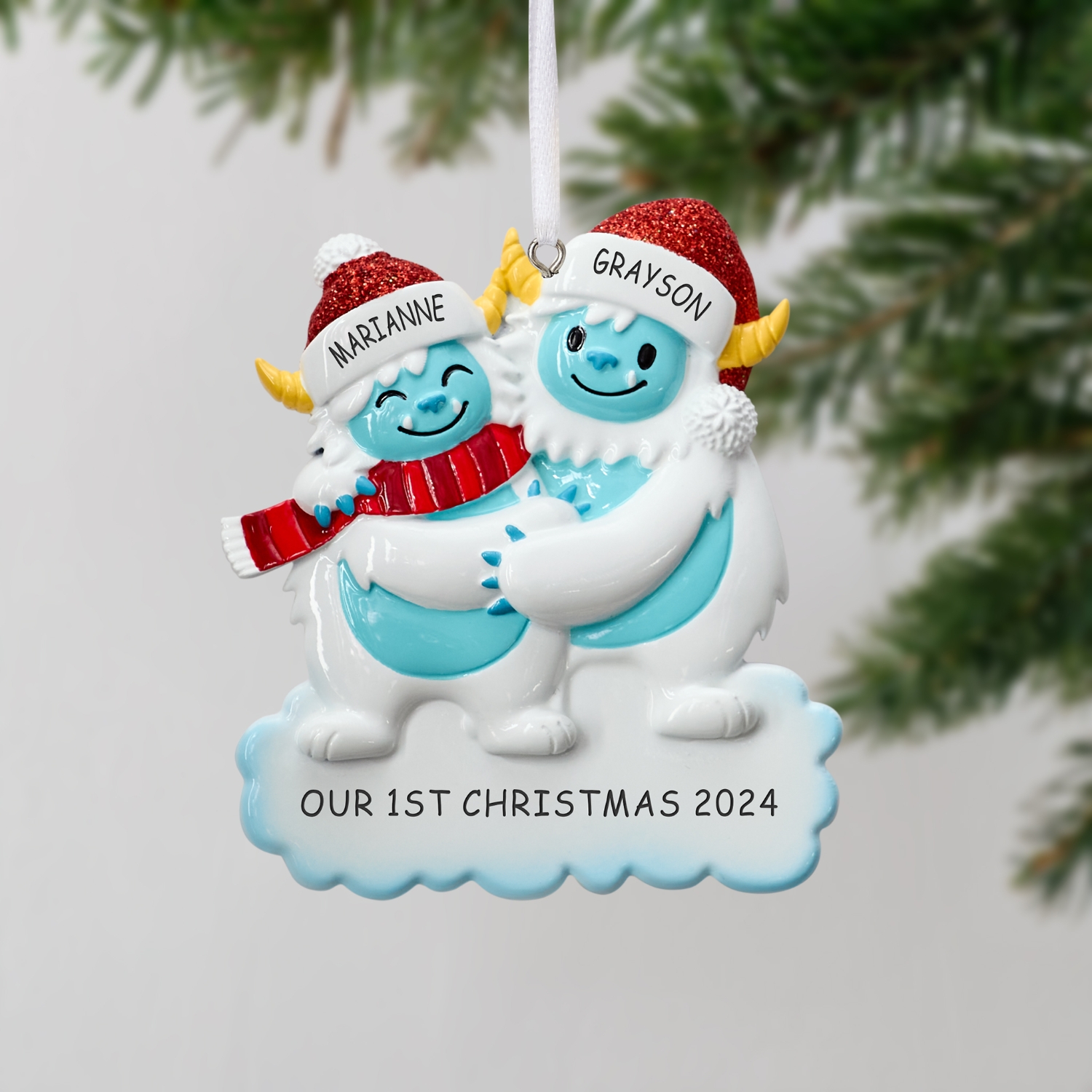 Yeti Family Couple Ornament