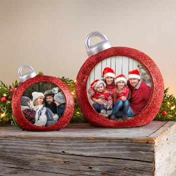 Glitter Light-Up Photo Table Top Ornament