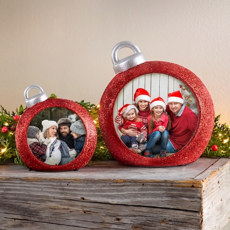 Glitter Light-Up Photo Table Top Ornament
