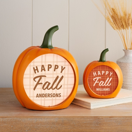 Light-Up Happy Fall Pumpkin