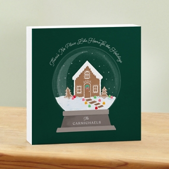 No Place Like Home Snowglobe Wood Block