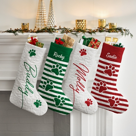 Pet Pawprints Quilted Stocking