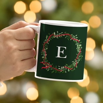 Sweet Wreath Initial Mug