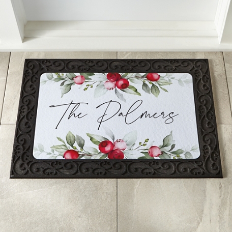 Watercolor Holly Doormat