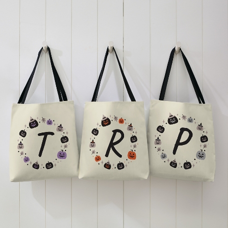 Witchy Pumpkins Initial Treat Bag