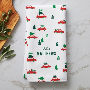 Christmas Cars Kitchen Towel