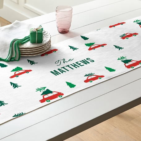 Christmas Cars Table Runner