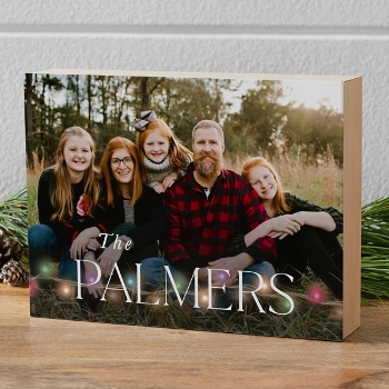 Festive Lights Photo Wood Block