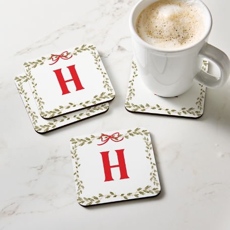 Garland Bow Initial Coaster